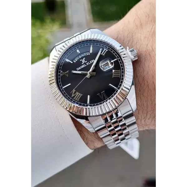 Daniel Klein DK1ISTE1125 Kadranı Siyah Kordonu Gümüş Renk Hediye Paketli Erkek Kol Saati