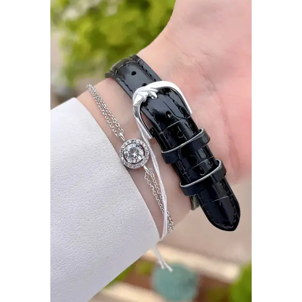 Casio CS1ISTE19 Kasası Gümüş Kordonu Siyah Renk Hediye Paketli Kadın Kol Saati