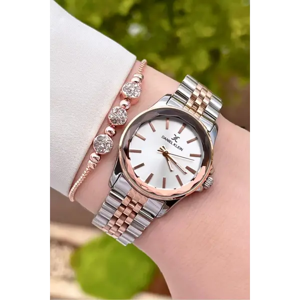 Daniel Klein DKISTE1185 Rose Gümüş Renk Hediye Paketli Kadın Kol Saati ve Bileklik