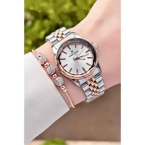 Daniel Klein DKISTE1185 Rose Gümüş Renk Hediye Paketli Kadın Kol Saati ve Bileklik