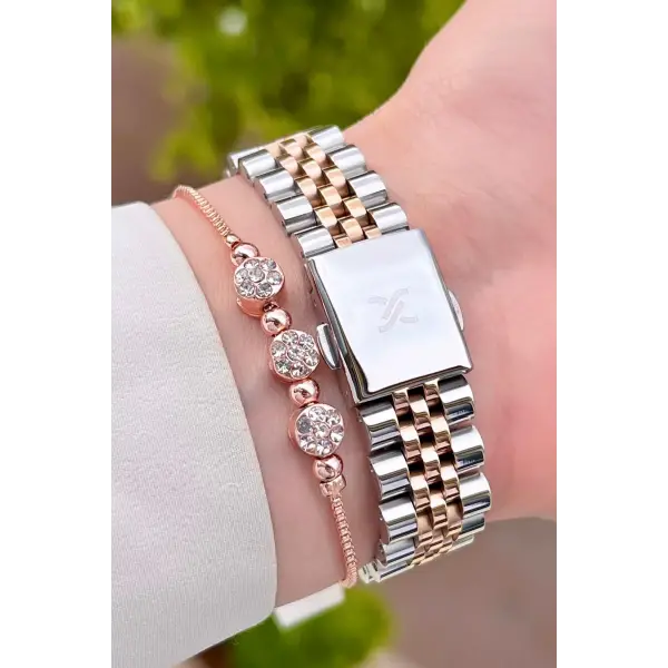 Daniel Klein DKISTE1185 Rose Gümüş Renk Hediye Paketli Kadın Kol Saati ve Bileklik