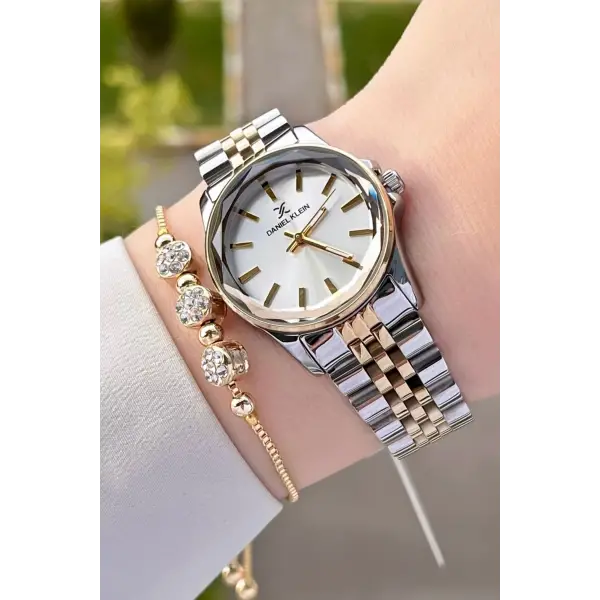 Daniel Klein DKISTE1186 Gold Gümüş Renk Kadın Kol Saati ve Bileklik