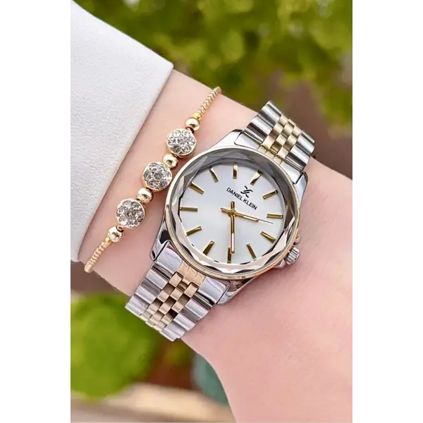 Daniel Klein DKISTE1186 Gold Gümüş Renk Kadın Kol Saati ve Bileklik