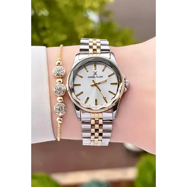 Daniel Klein DKISTE1186 Gold Gümüş Renk Kadın Kol Saati ve Bileklik