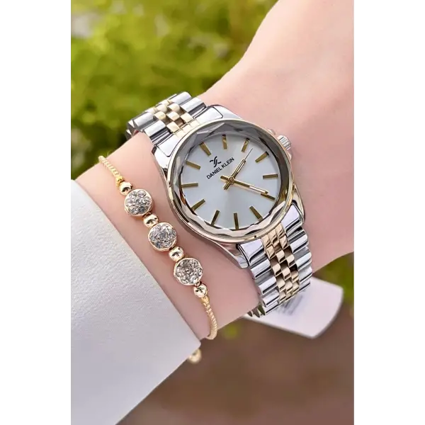 Daniel Klein DKISTE1186 Gold Gümüş Renk Kadın Kol Saati ve Bileklik