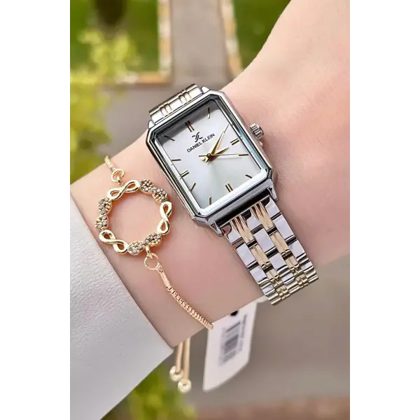Daniel Klein DKISTE1191 Gold Gümüş Renk Hediye Paketli Kadın Kol Saati ve Bileklik