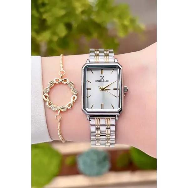 Daniel Klein DKISTE1191 Gold Gümüş Renk Hediye Paketli Kadın Kol Saati ve Bileklik