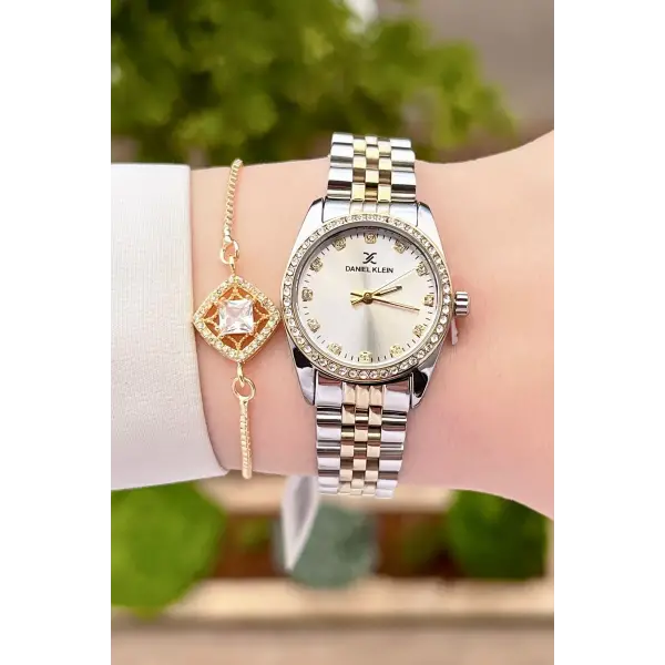 Daniel Klein DK1ISTE1184 Gold Gümüş Renk Hediye Paketli Kadın Kol Saati ve Bileklik