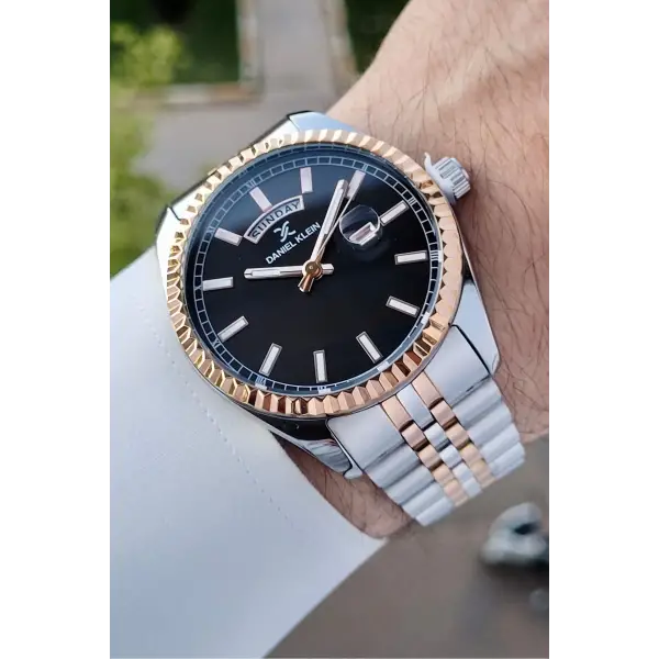 Daniel Klein DKISTE1202 Kadranı Siyah Rose Gümüş Renk Hediye Paketli Takvim ve Gün Fonksiyonlu Erkek Kol Saati