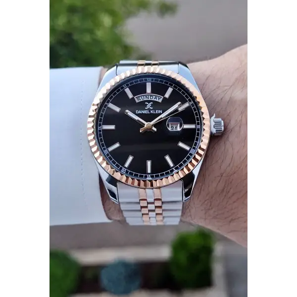 Daniel Klein DKISTE1202 Kadranı Siyah Rose Gümüş Renk Hediye Paketli Takvim ve Gün Fonksiyonlu Erkek Kol Saati