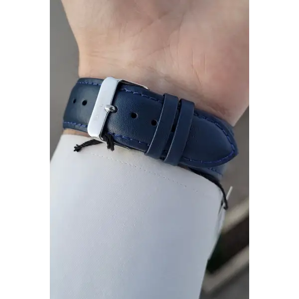 Daniel Klein DKISTE1198 Kasası Gümüş Kordonu Lacivert Renk Hediye Paketli Kronometreli Erkek Kol Saati