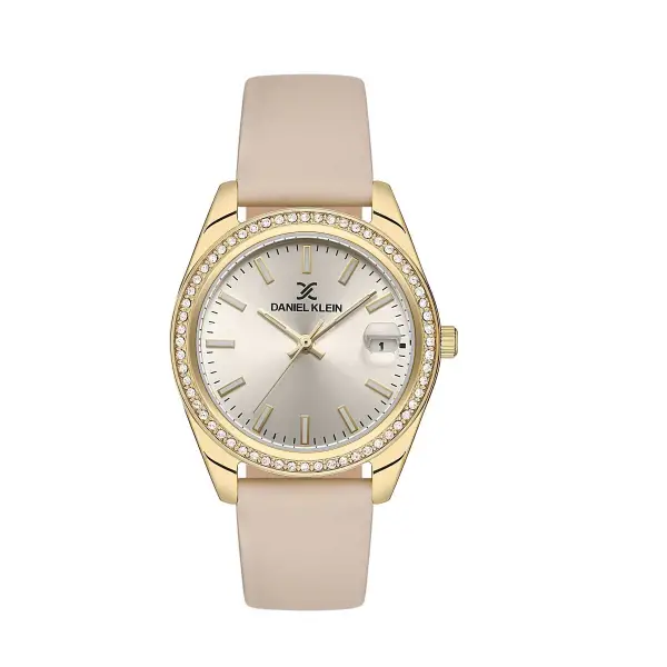 Daniel Klein DKISTE1204 Kasası Gold Kordonu Krem Renk Hediye Paketli Kadın Kol Saati ve Bileklik