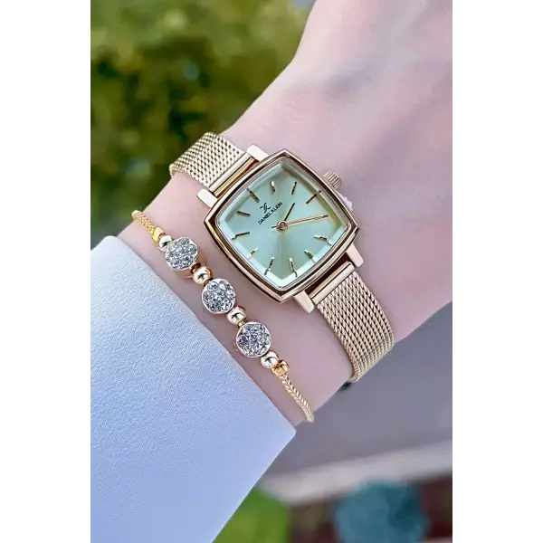 Daniel Klein DKISTE1222 Kadranı Sarı Kordonu Gold Renk Hediye Paketli Kadın Kol Saati ve Bileklik