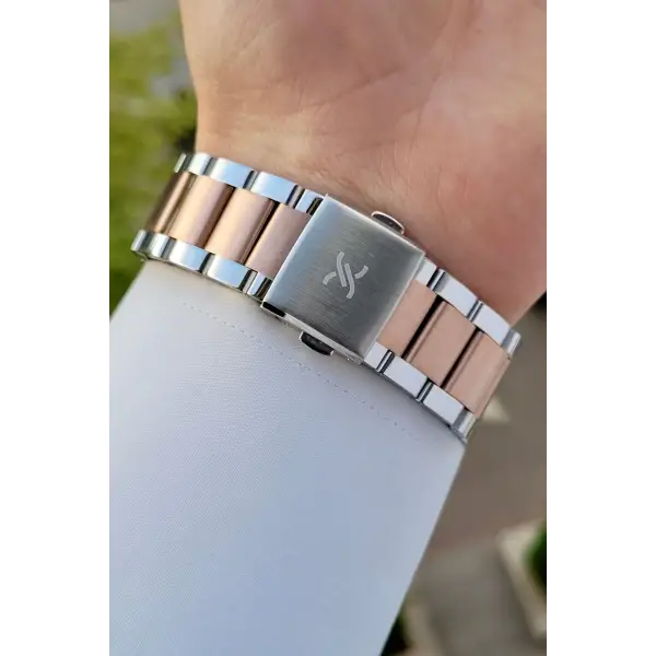 Daniel Klein DKISTE1211 Kadranı Yeşil Rose Gümüş Renk Takvimli Hediye Paketli Erkek Kol Saati