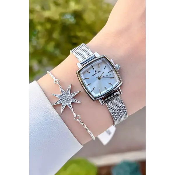 Daniel Klein DKISTE1218 Gümüş Renk Hediye Paketli Kadın Kadın Kol Saati ve Bileklik