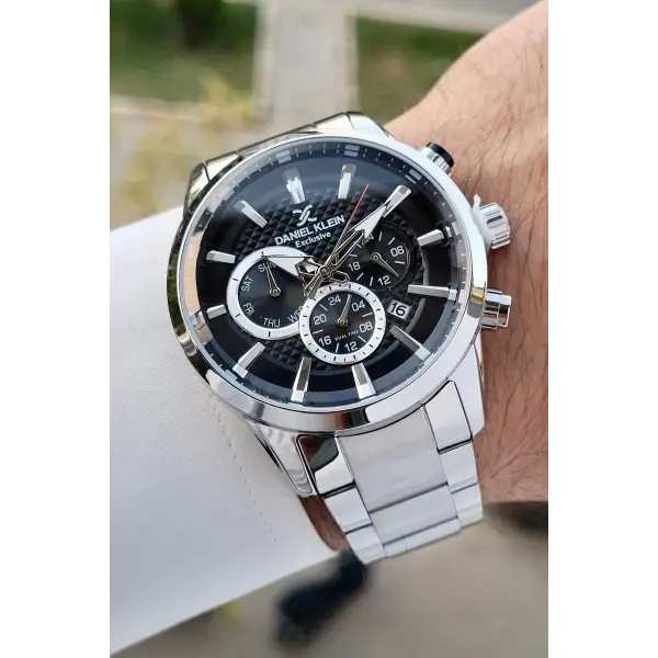 Daniel Klein DKISTE1240 Kadranı Siyah Renk İç Göstergeleri Aktif Hediye Paketli Erkek Kol Saati