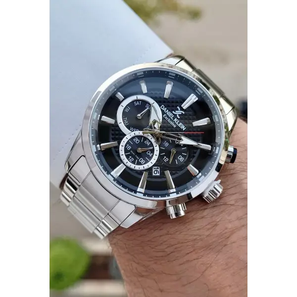 Daniel Klein DKISTE1240 Kadranı Siyah Renk İç Göstergeleri Aktif Hediye Paketli Erkek Kol Saati