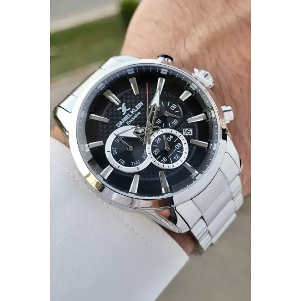 Daniel Klein DKISTE1240 Kadranı Siyah Renk İç Göstergeleri Aktif Hediye Paketli Erkek Kol Saati