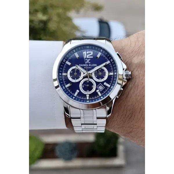 Daniel Klein DKISTE1235 Kadranı Lacivert Kordonu Gümüş Renk İç Göstergeleri Aktif Erkek Kol Saati