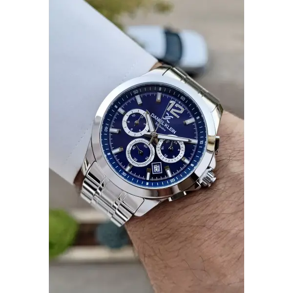 Daniel Klein DKISTE1235 Kadranı Lacivert Kordonu Gümüş Renk İç Göstergeleri Aktif Erkek Kol Saati