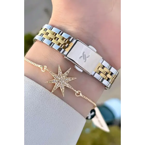 Daniel Klein DKISTE1241 Gold Gümüş Renk Hediye Paketli Kadın Kol Saati ve Bileklik