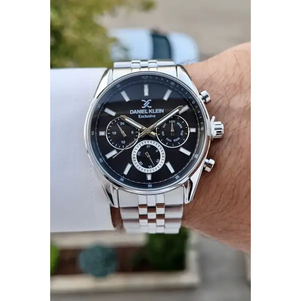 Daniel Klein DKISTE1232 Kadranı Siyah Kordonu Gümüş Renk İç Göstergeleri Aktif Erkek Kol Saati