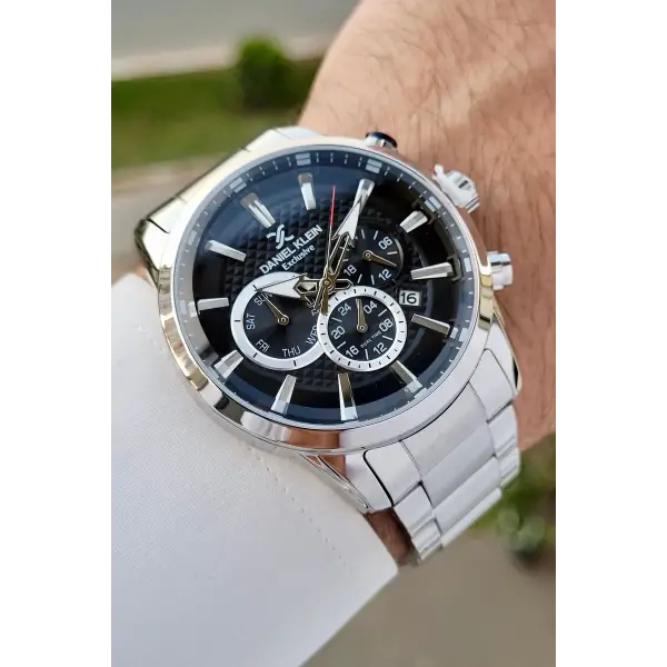 Daniel Klein DKISTE1240 Kadranı Siyah Renk İç Göstergeleri Aktif Hediye Paketli Erkek Kol Saati