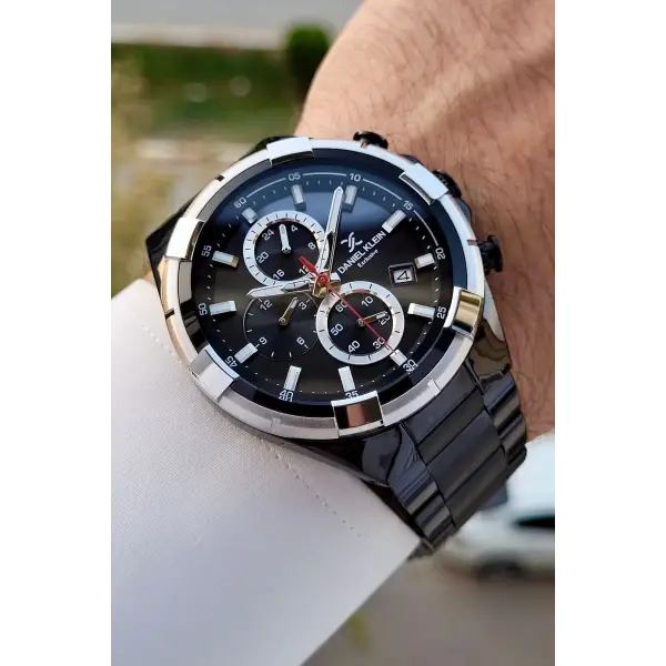 Daniel Klein DKISTE1267 Gümüş Siyah Renk İç Göstergeleri Aktif Hediye Paketli Erkek Kol Saati