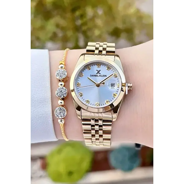 Daniel Klein DKISTE1252 Gold Renk Hediye Paketli Kadın Kol Saati ve Bileklik