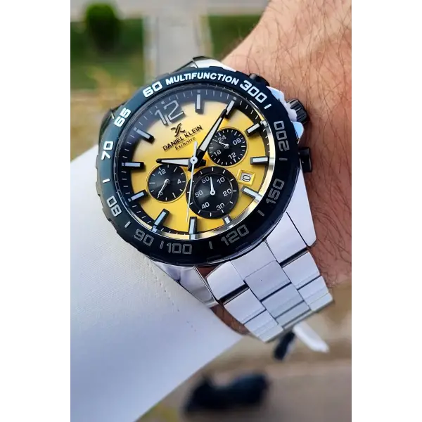 Daniel Klein DKISTE1257 Kadranı Gold Kordonu Gümüş Renk İç Göstergeleri Aktif Hediye Paketli Erkek Kol Saati