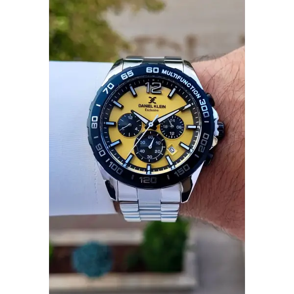 Daniel Klein DKISTE1257 Kadranı Gold Kordonu Gümüş Renk İç Göstergeleri Aktif Hediye Paketli Erkek Kol Saati