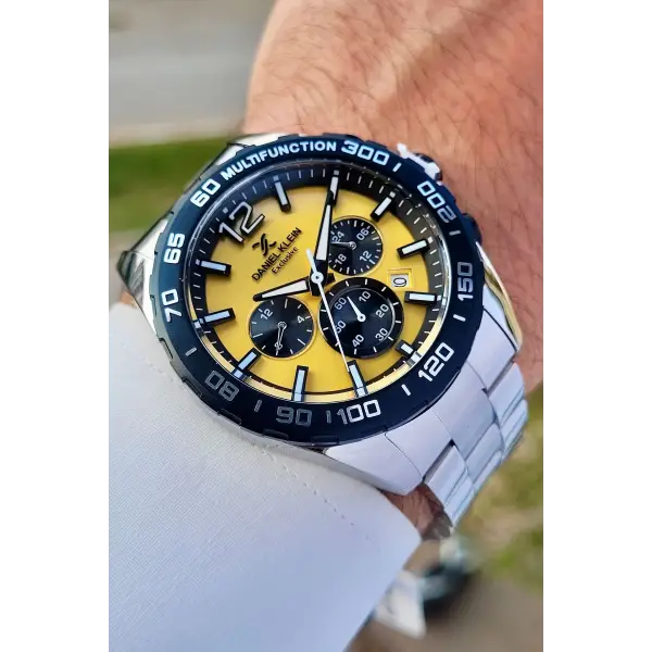 Daniel Klein DKISTE1257 Kadranı Gold Kordonu Gümüş Renk İç Göstergeleri Aktif Hediye Paketli Erkek Kol Saati