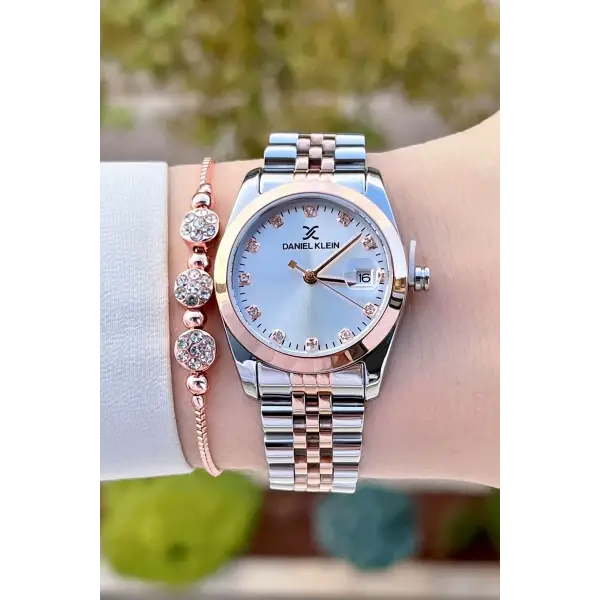 Daniel Klein DKISTE1253 Rose Gümüş Renk Hediye Paketli Kadın Kol Saati ve Bileklik