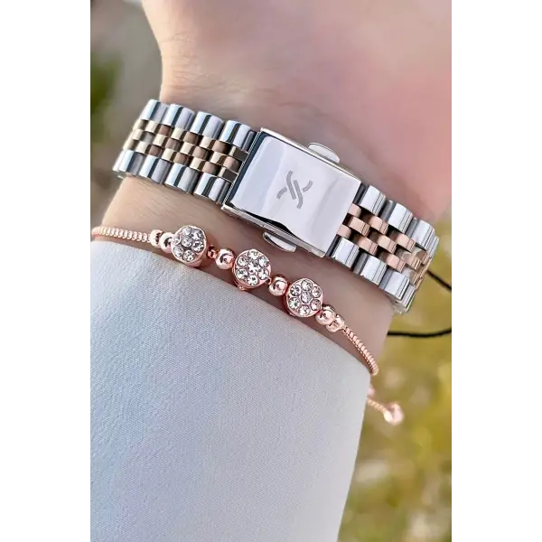 Daniel Klein DKISTE1253 Rose Gümüş Renk Hediye Paketli Kadın Kol Saati ve Bileklik