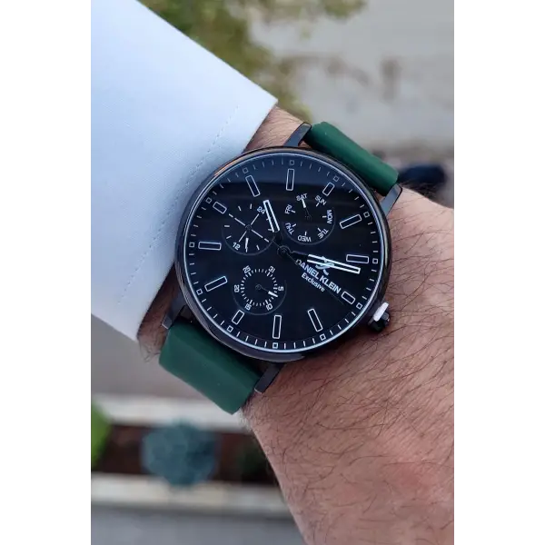 Daniel Klein DKISTE1271 Kasası Siyah 4 Farklı Silikon Kordonlu İç Göstergeleri Aktif Hediye Paketli Erkek Kol Saati