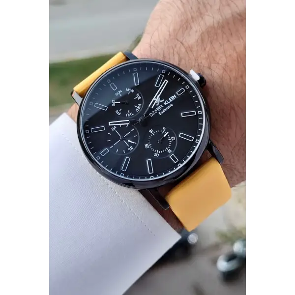 Daniel Klein DKISTE1271 Kasası Siyah 4 Farklı Silikon Kordonlu İç Göstergeleri Aktif Hediye Paketli Erkek Kol Saati