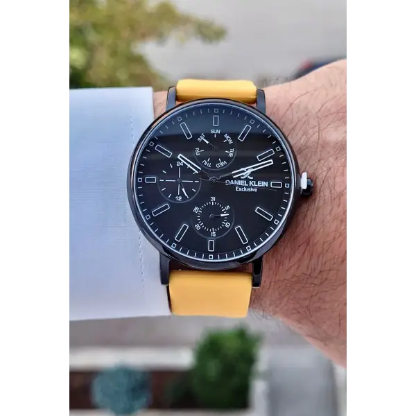 Daniel Klein DKISTE1271 Kasası Siyah 4 Farklı Silikon Kordonlu İç Göstergeleri Aktif Hediye Paketli Erkek Kol Saati