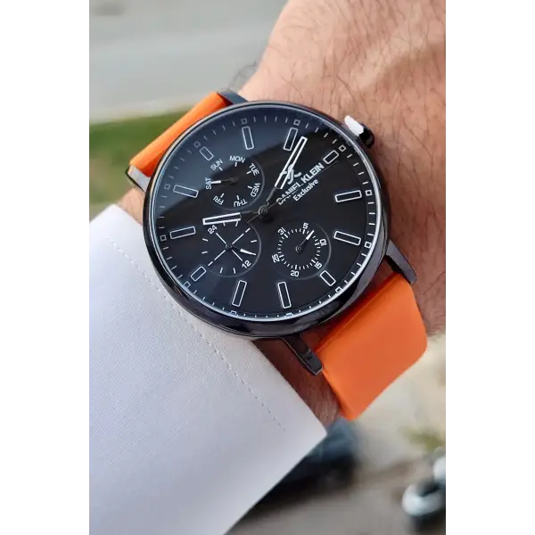 Daniel Klein DKISTE1271 Kasası Siyah 4 Farklı Silikon Kordonlu İç Göstergeleri Aktif Hediye Paketli Erkek Kol Saati