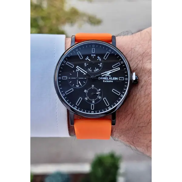 Daniel Klein DKISTE1271 Kasası Siyah 4 Farklı Silikon Kordonlu İç Göstergeleri Aktif Hediye Paketli Erkek Kol Saati