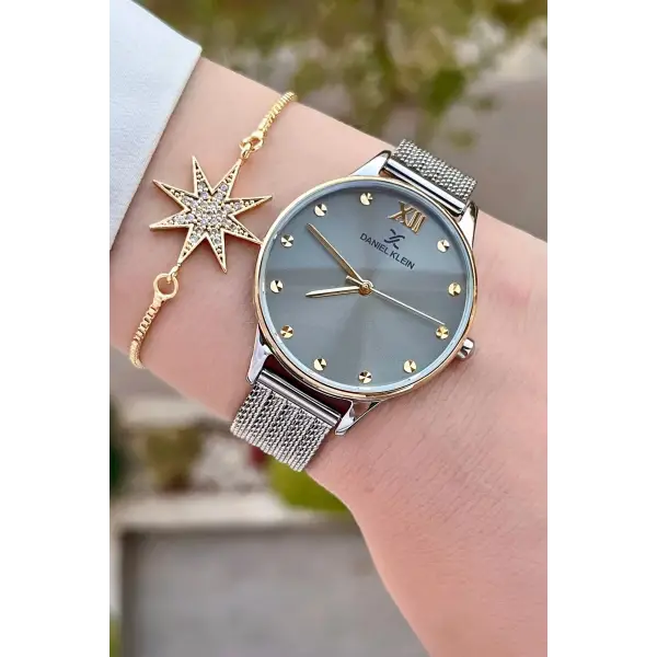 Daniel Klein DKISTE1331 Gold Gümüş Renk Hediye Paketli Kadın Kol Saati ve Bileklik
