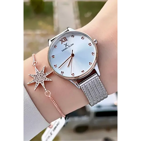 Daniel Klein DKISTE1327 Rose Gümüş Renk Hediye Paketli Kadın Kol Saati ve Bileklik