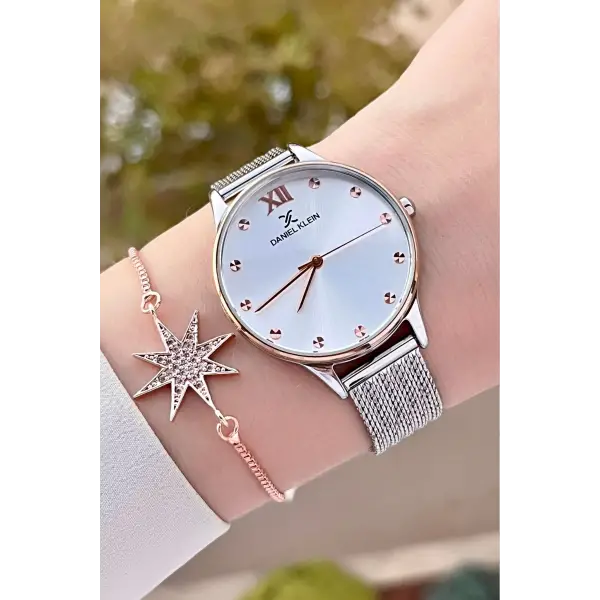 Daniel Klein DKISTE1327 Rose Gümüş Renk Hediye Paketli Kadın Kol Saati ve Bileklik