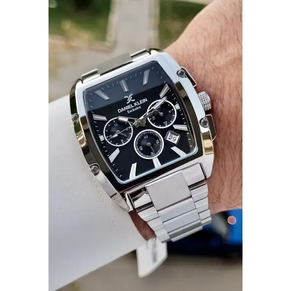Daniel Klein DKISTE1292 Kadranı Siyah Kordonu Gümüş Renk İç Göstergeleri Aktif Hediye Paketli Erkek Kol Saati
