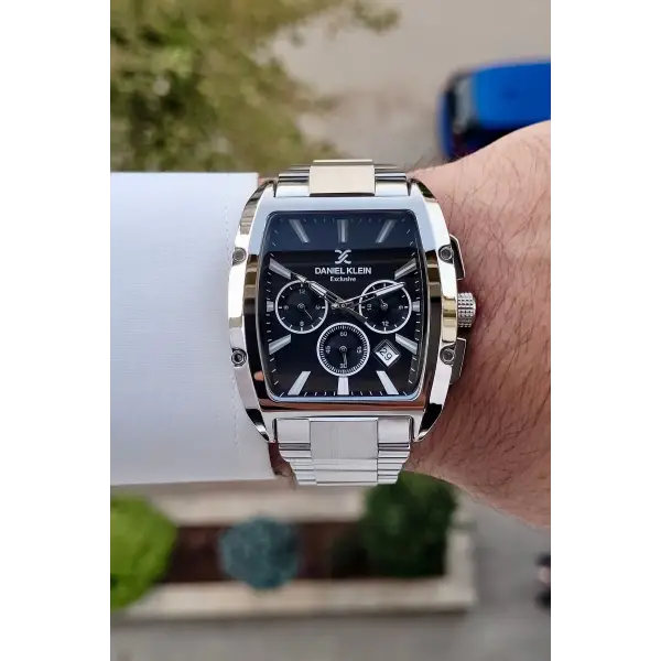Daniel Klein DKISTE1292 Kadranı Siyah Kordonu Gümüş Renk İç Göstergeleri Aktif Hediye Paketli Erkek Kol Saati