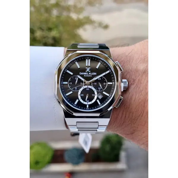 Daniel Klein DKISTE1355 Kadranı Siyah Kordonu Gümüş Renk İç Göstergeleri Aktif Hediye Paketli Erkek Kol Saati