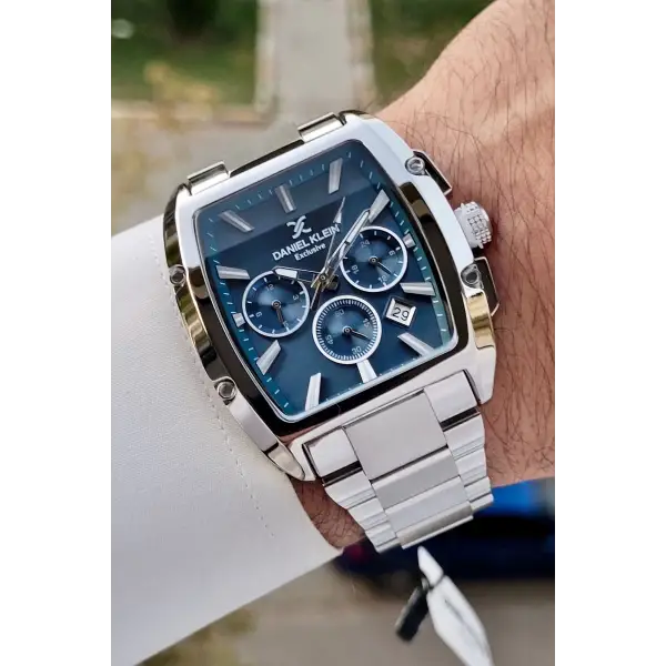Daniel Klein DKISTE1293 Kadranı Lacivert Kordonu Gümüş Renk İç Göstergeleri Aktif Hediye Paketli Erkek Kol Saati