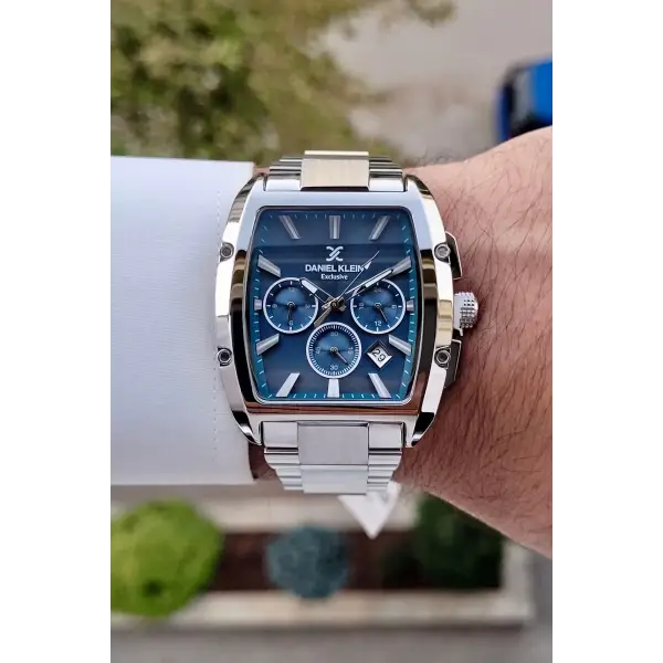 Daniel Klein DKISTE1293 Kadranı Lacivert Kordonu Gümüş Renk İç Göstergeleri Aktif Hediye Paketli Erkek Kol Saati