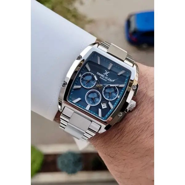 Daniel Klein DKISTE1293 Kadranı Lacivert Kordonu Gümüş Renk İç Göstergeleri Aktif Hediye Paketli Erkek Kol Saati