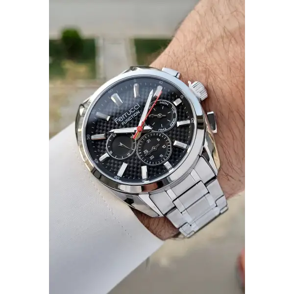 Ferrucci FCISTE294 Gümüş Renk İç Göstergeleri Aktif Hediye Paketli Erkek Kol Saati