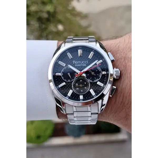 Ferrucci FCISTE294 Gümüş Renk İç Göstergeleri Aktif Hediye Paketli Erkek Kol Saati